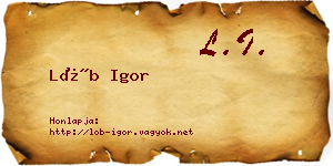 Löb Igor névjegykártya
